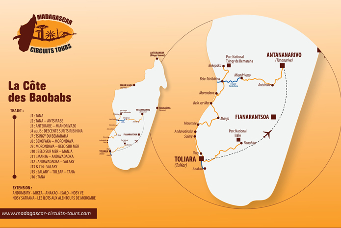 Circuit Côte des baobabs - Carte