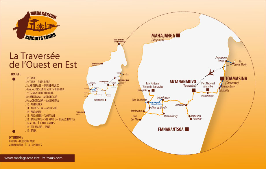 Circuit traversée d’Ouest en Est