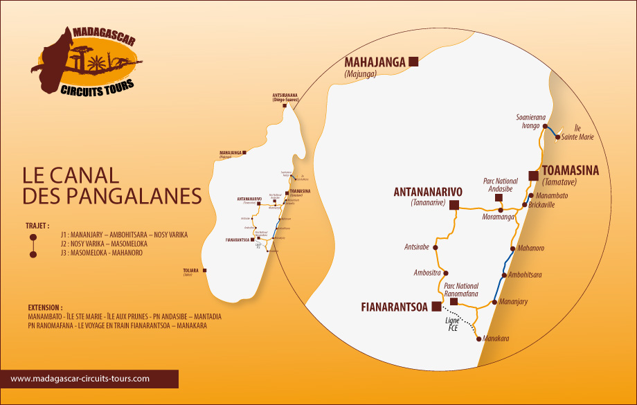 Carte du Circuit CANAL DES PANGALANES
