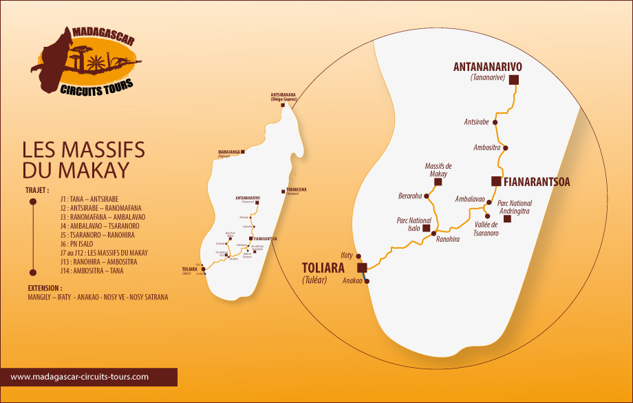 Carte LES MASSIFS DU MAKAY